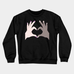 Hands Making Heart Shape Love Sign Language Valentine's Day Crewneck Sweatshirt